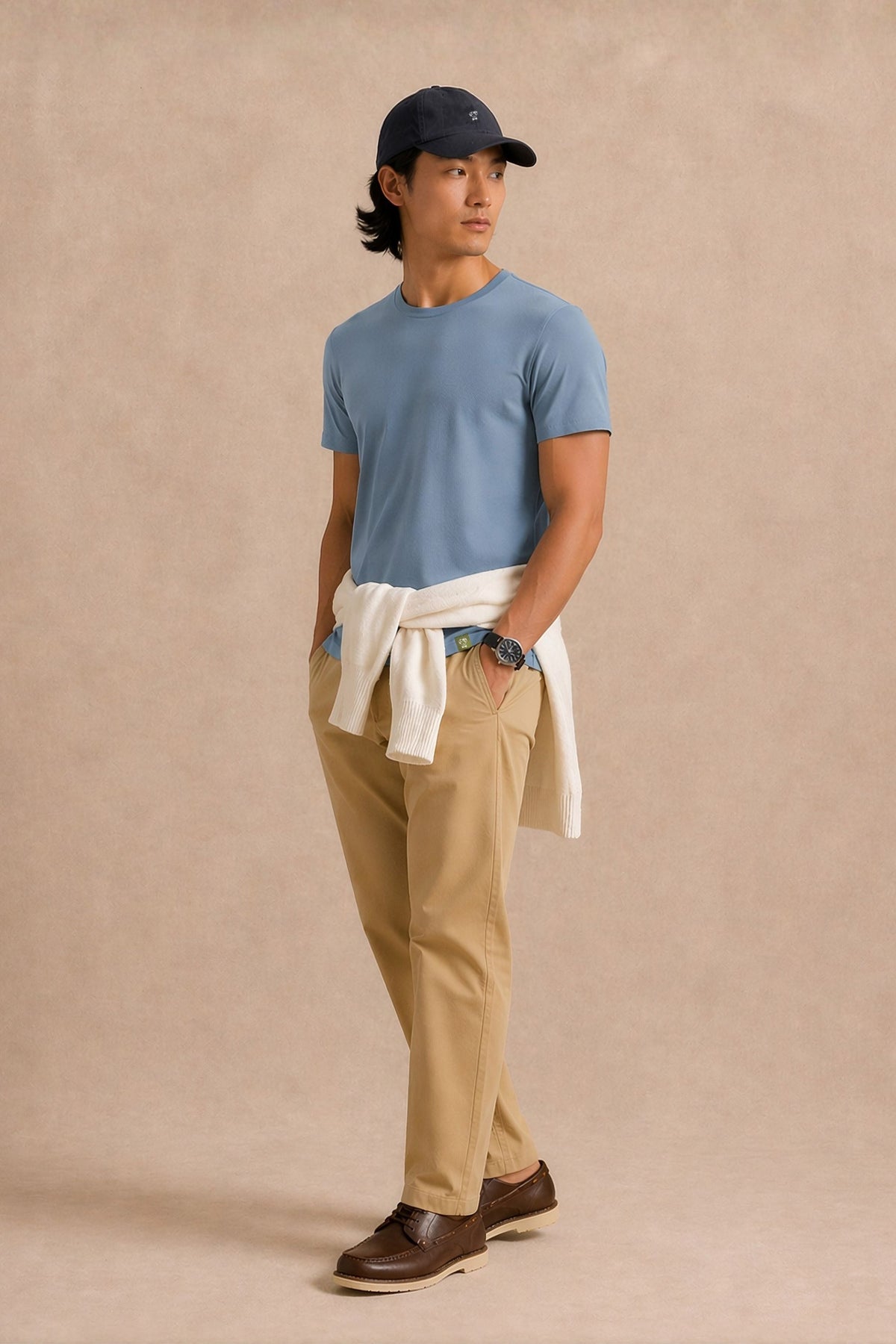 Polera Antimanchas Azul Chino